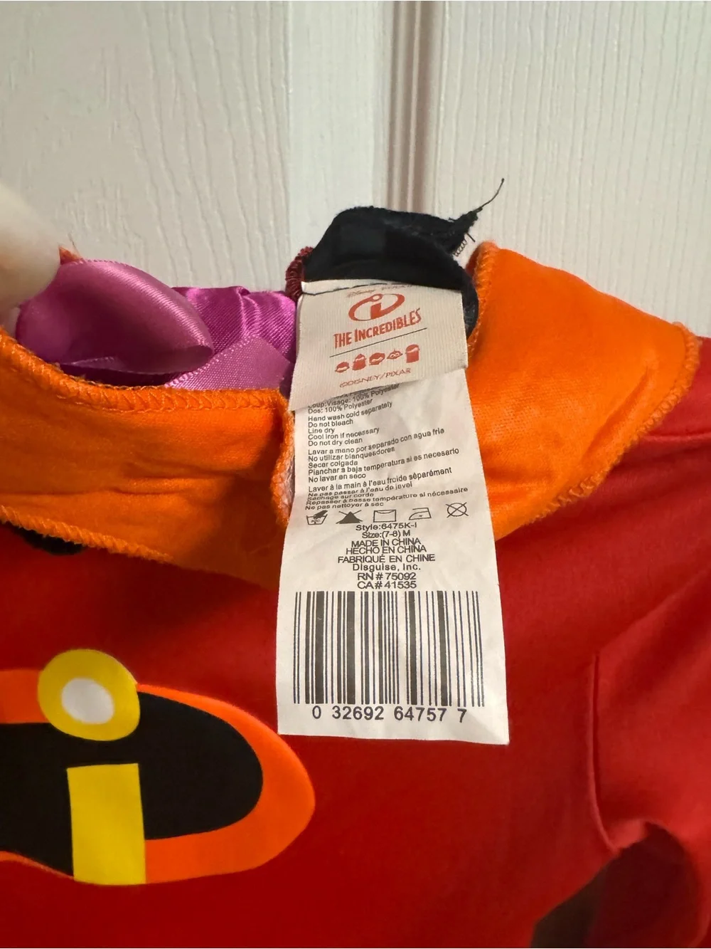 Disguise Red and Black Superhero Jumpsuit with Iconic Emblem